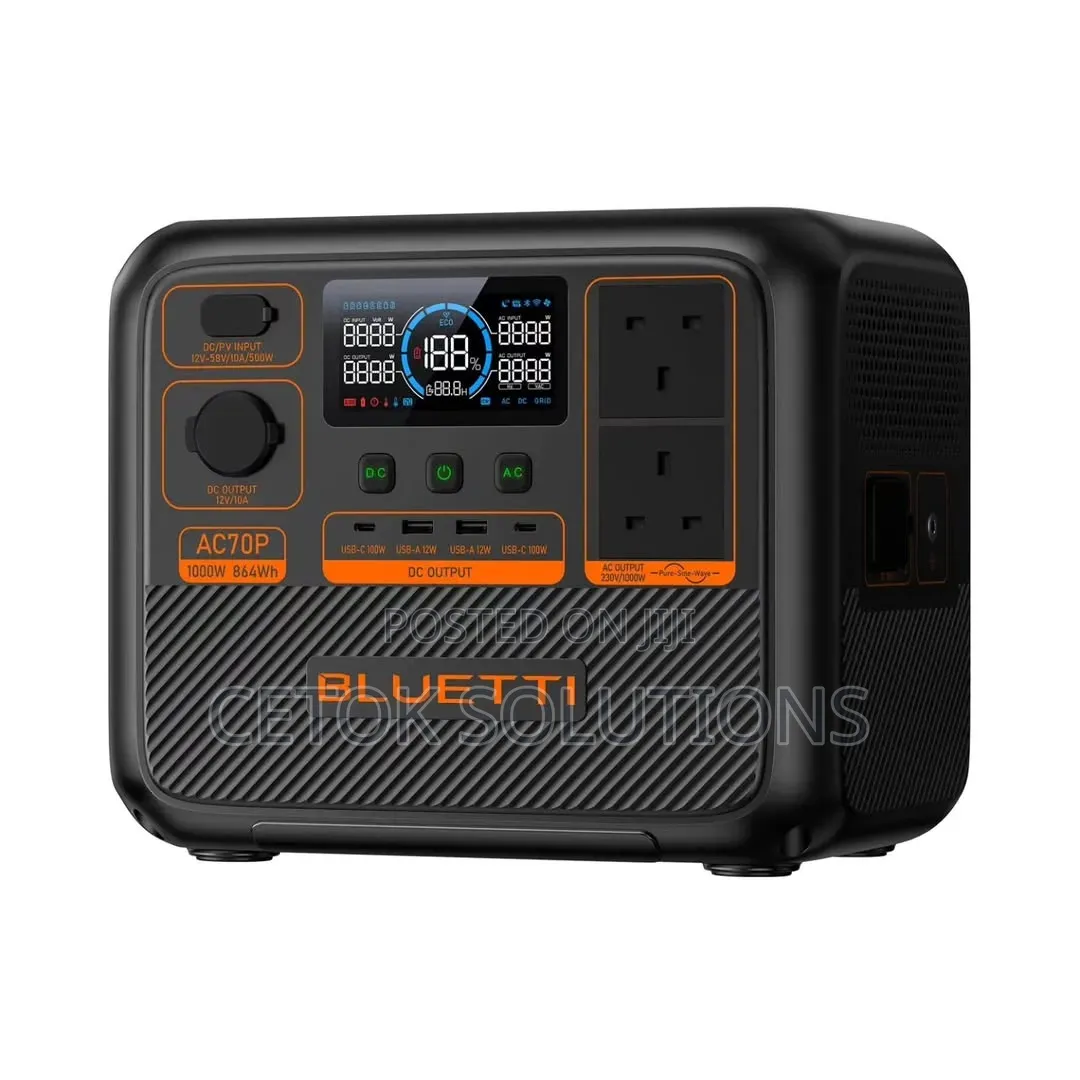 Bluetti Ac70p 1000w | 864wh Solar Generator Portable Power Station