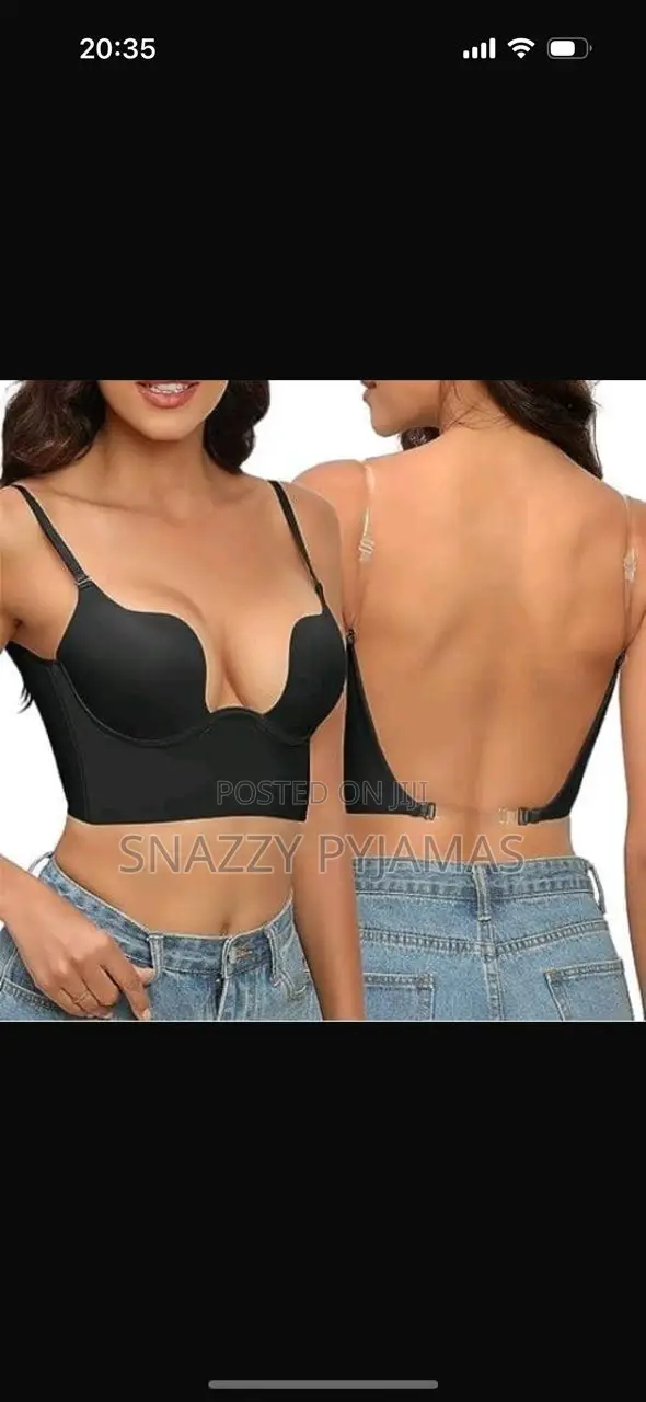 Deep Plunge Backless Bra / Low Cut Invisible Underwear