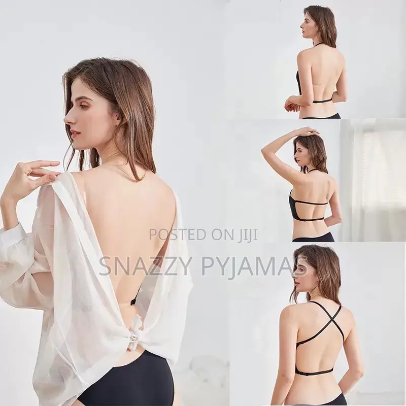 Deep Plunge Backless Bra / Low Cut Invisible Underwear