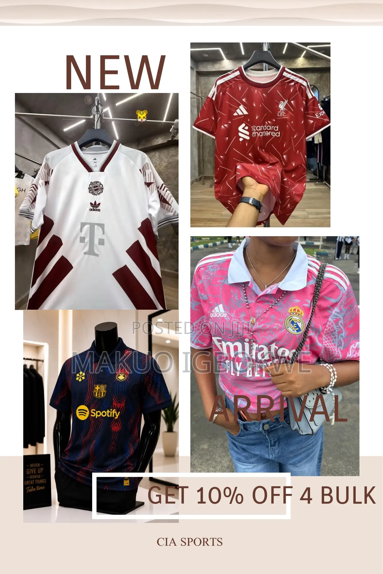 Original Liverpool, Arsenal, Madrid and Other Clubs Jerseys