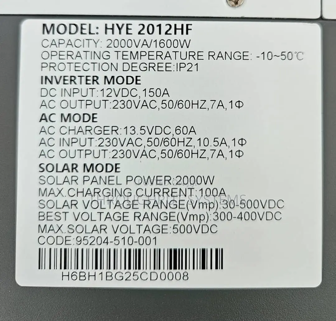 Helios Hybrid Inverter 2kva/24v