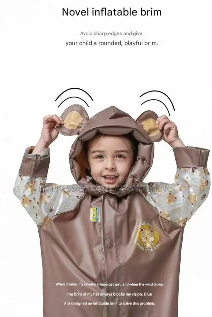 Rain Coat for School Children With Bag Space and Cap