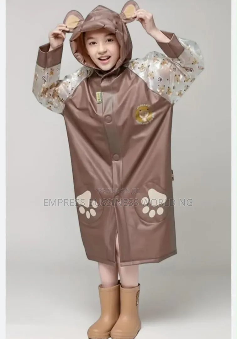 Rain Coat for School Children With Bag Space and Cap