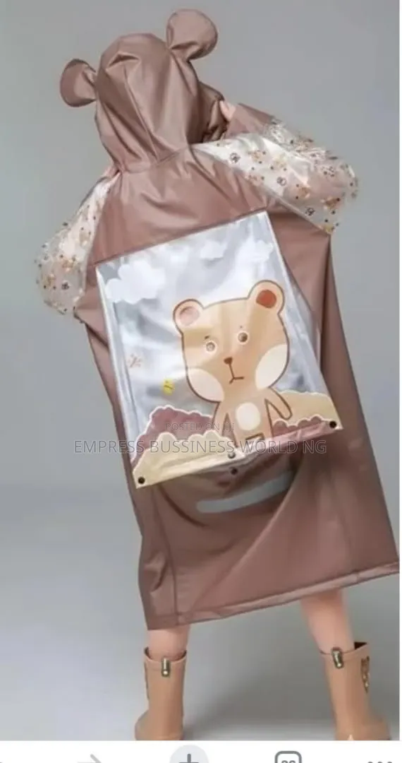 Rain Coat for School Children With Bag Space and Cap