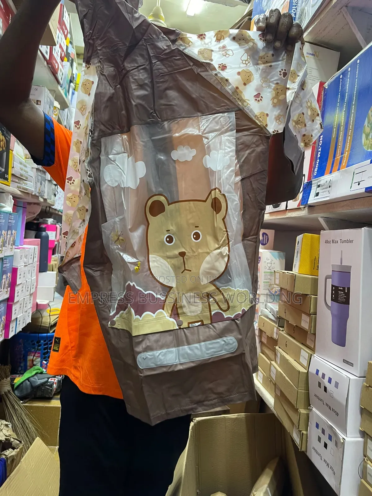 Rain Coat for School Children With Bag Space and Cap