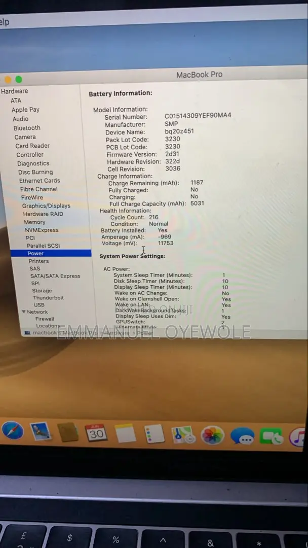 Laptop Apple MacBook 2019 16GB Intel Core i7 SSD 512GB