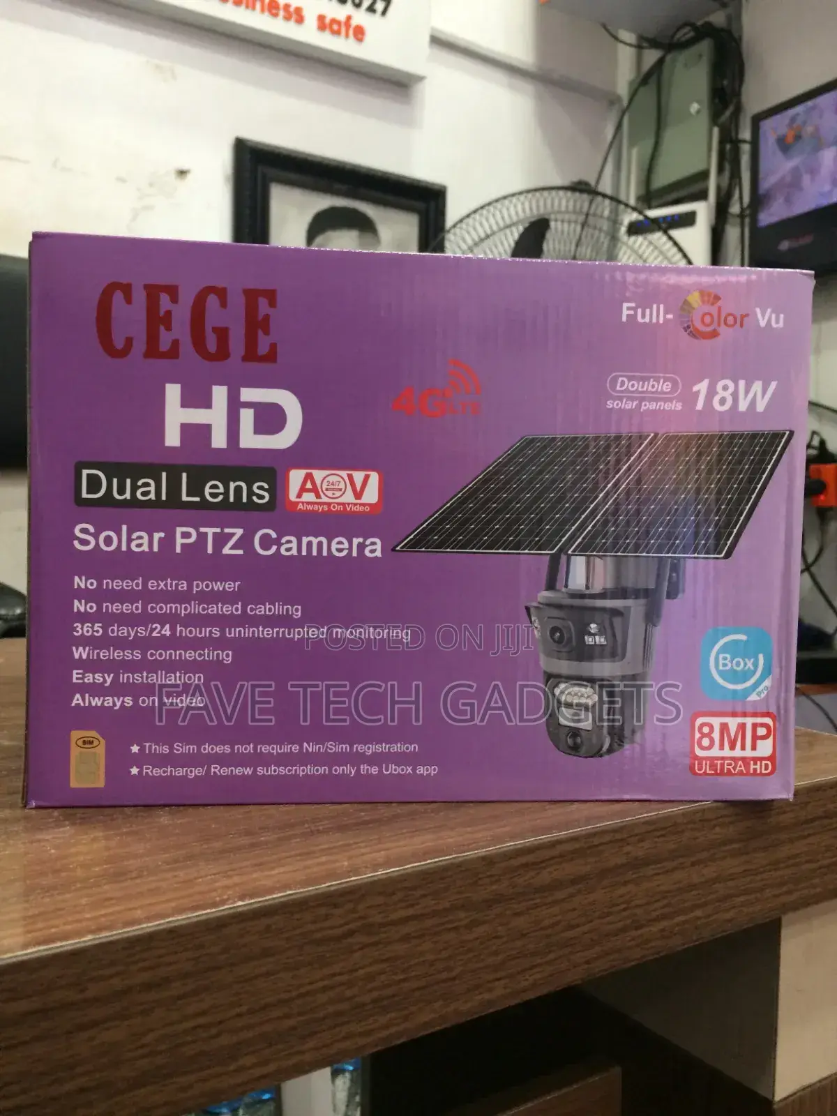 High Quality Dual-Lens Solar Camera 8mp