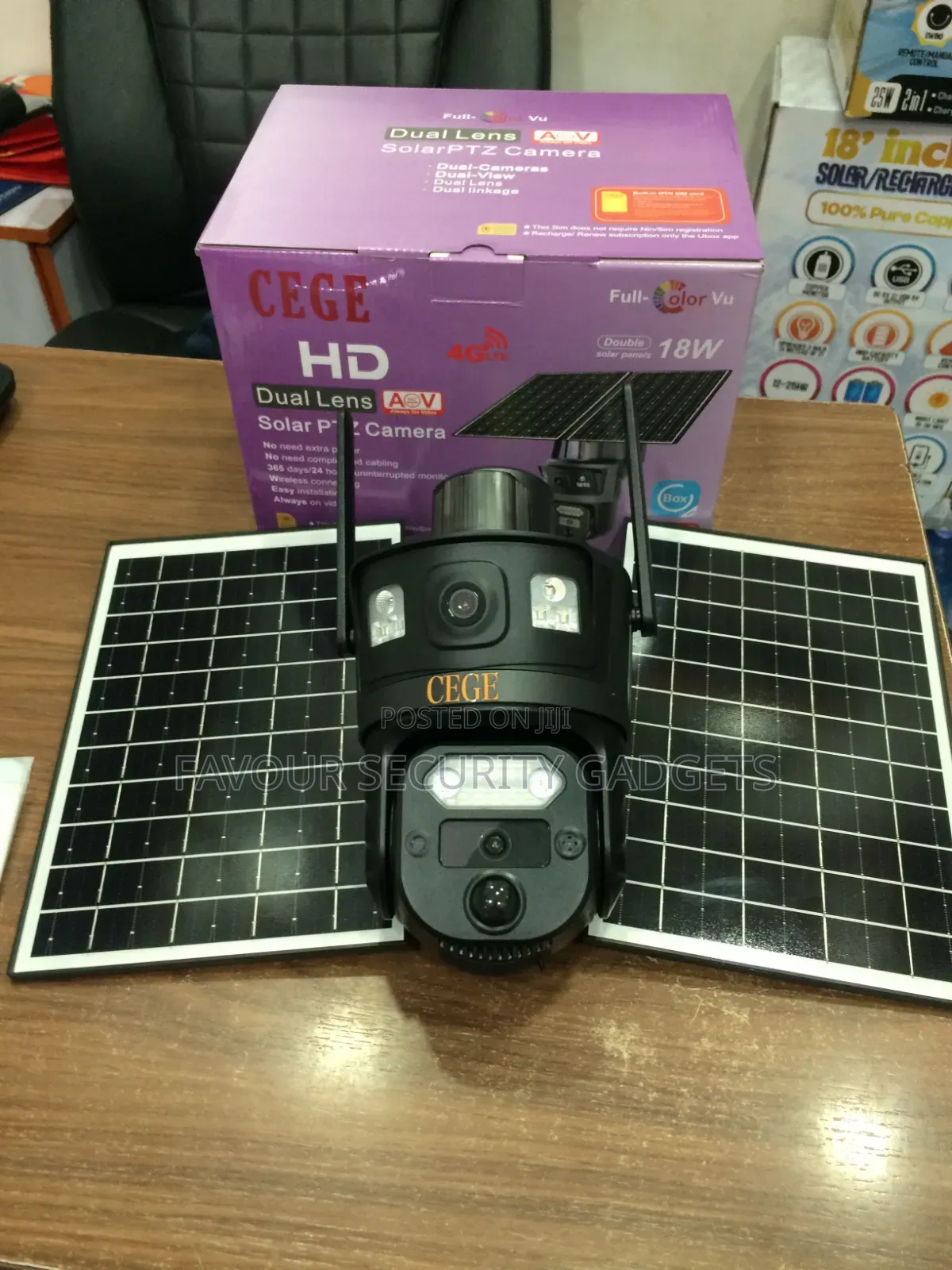 High Quality Dual-Lens Solar Camera 8mp