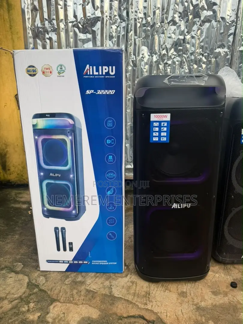 Ailipu 10000w Rechargeable Party Speaker (Sp-32220) Wireless Mic