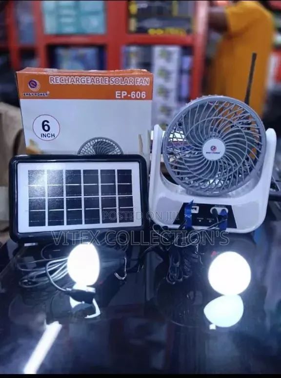 6inches Rechargeable Solar Fan