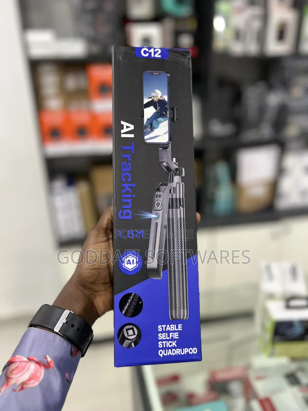 C12 Ai Tracking Selfie Stick Quadrupod