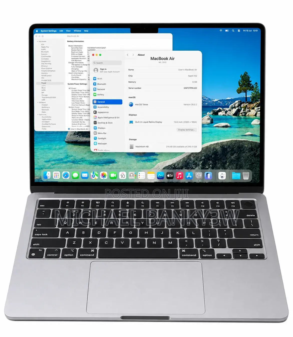 Laptop Apple MacBook Air 2022 M2 8GB Apple M2 SSD 256GB
