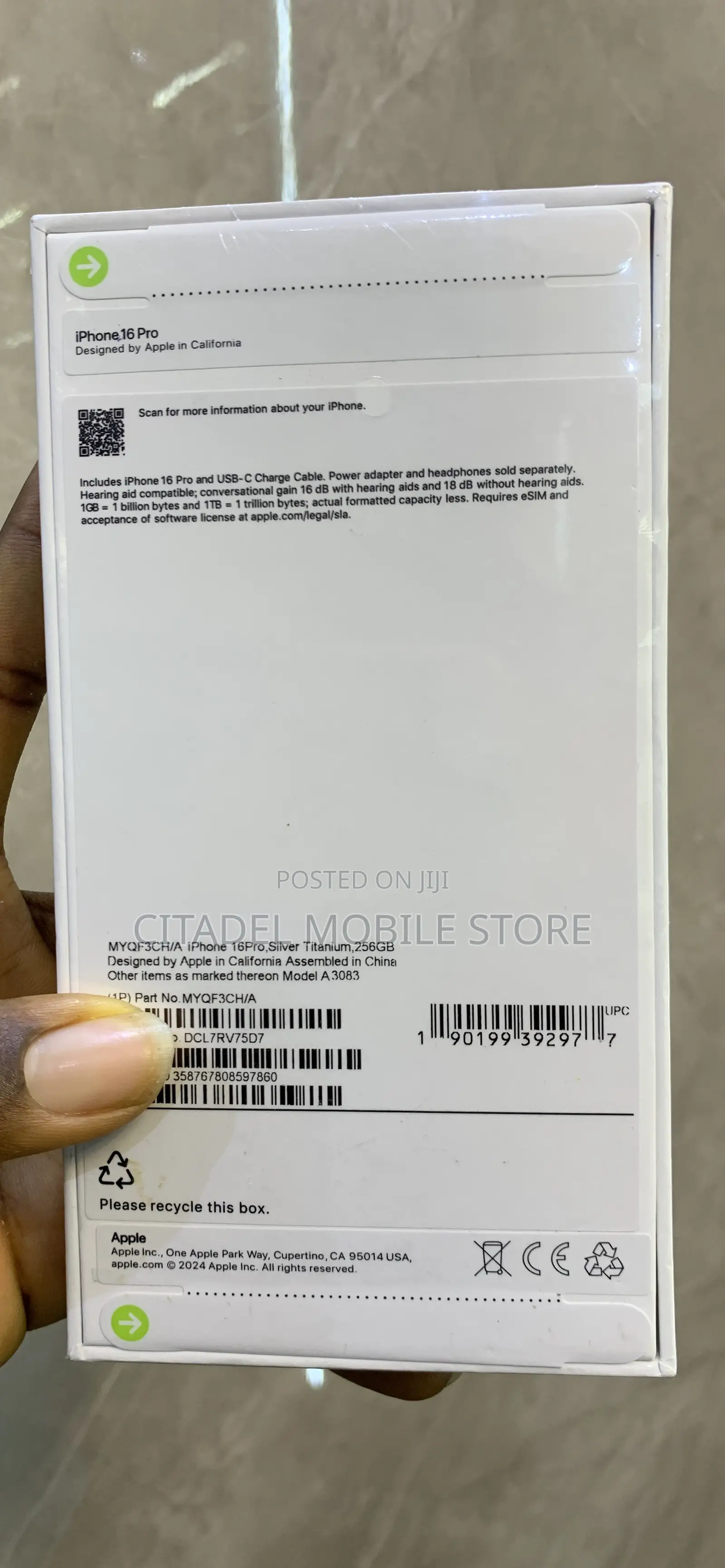 New Apple iPhone 16 Pro 256 GB Silver