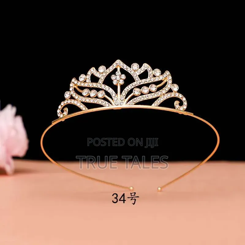 Girls Silver and Gold Colors Crystal Tiara Hair Crown