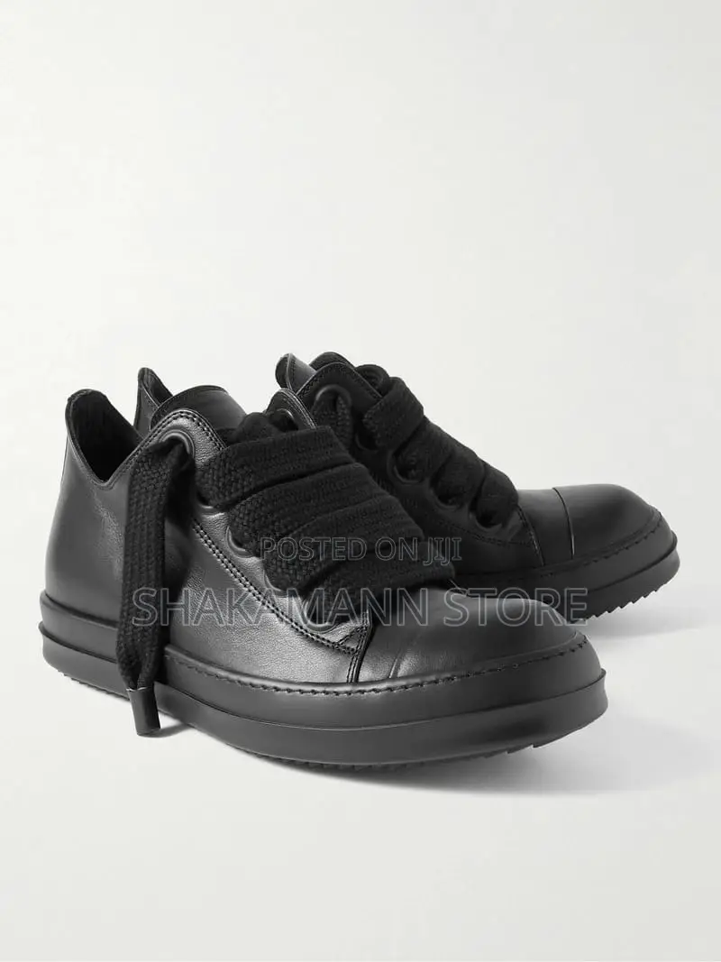 The Rick Owens Jumbo Lace Sneakers Low Calf Grain Leather