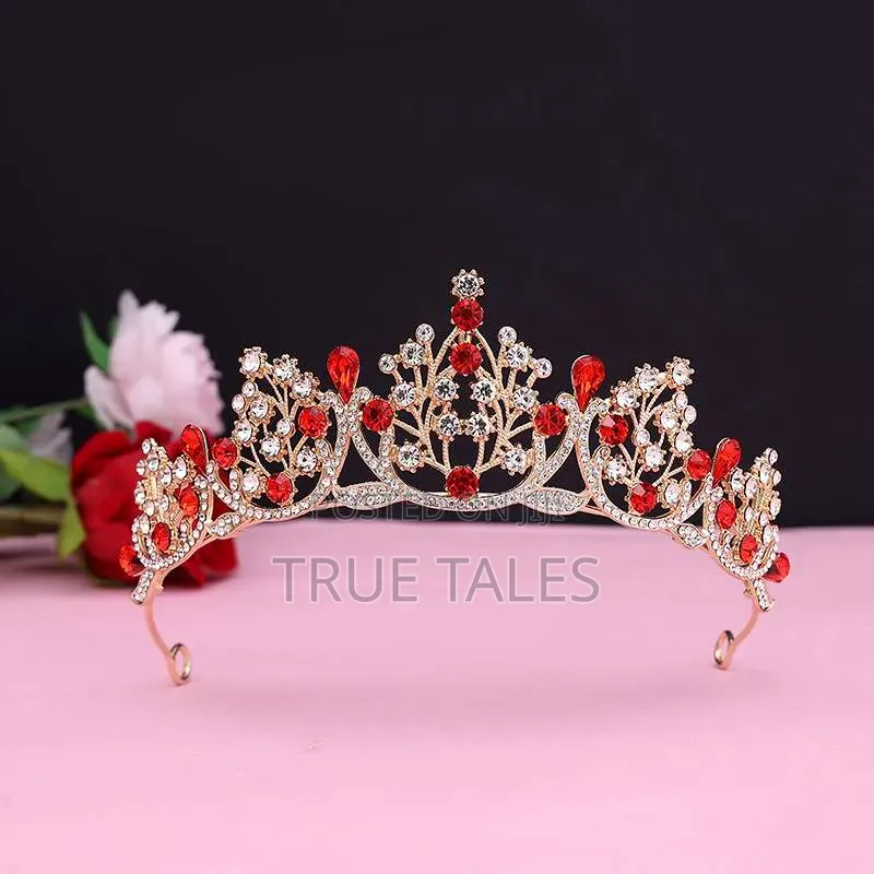 Red Fully Stoned Tiara Crowns