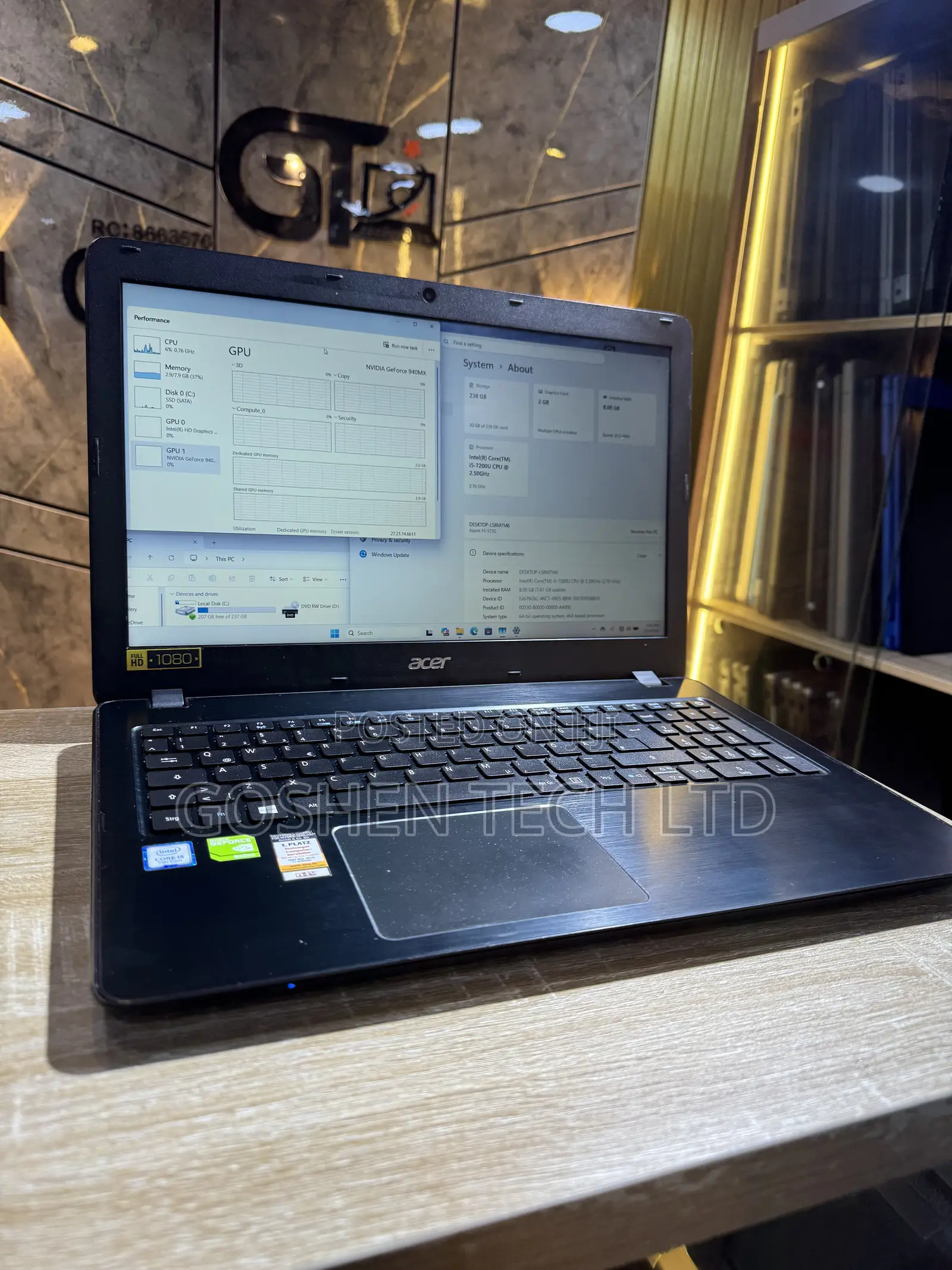 Laptop Acer Aspire F5-573G 8GB Intel Core i5 SSD 256GB