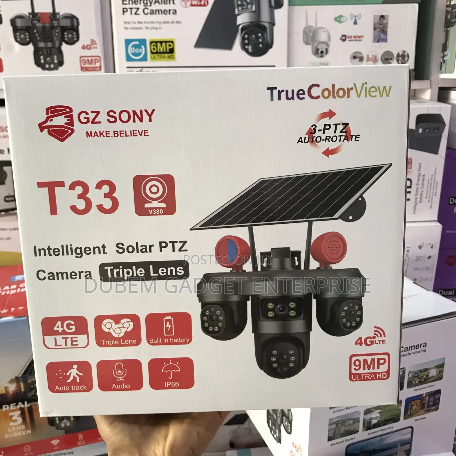 T33 Solar Three Lens PTZ Camera V380 App