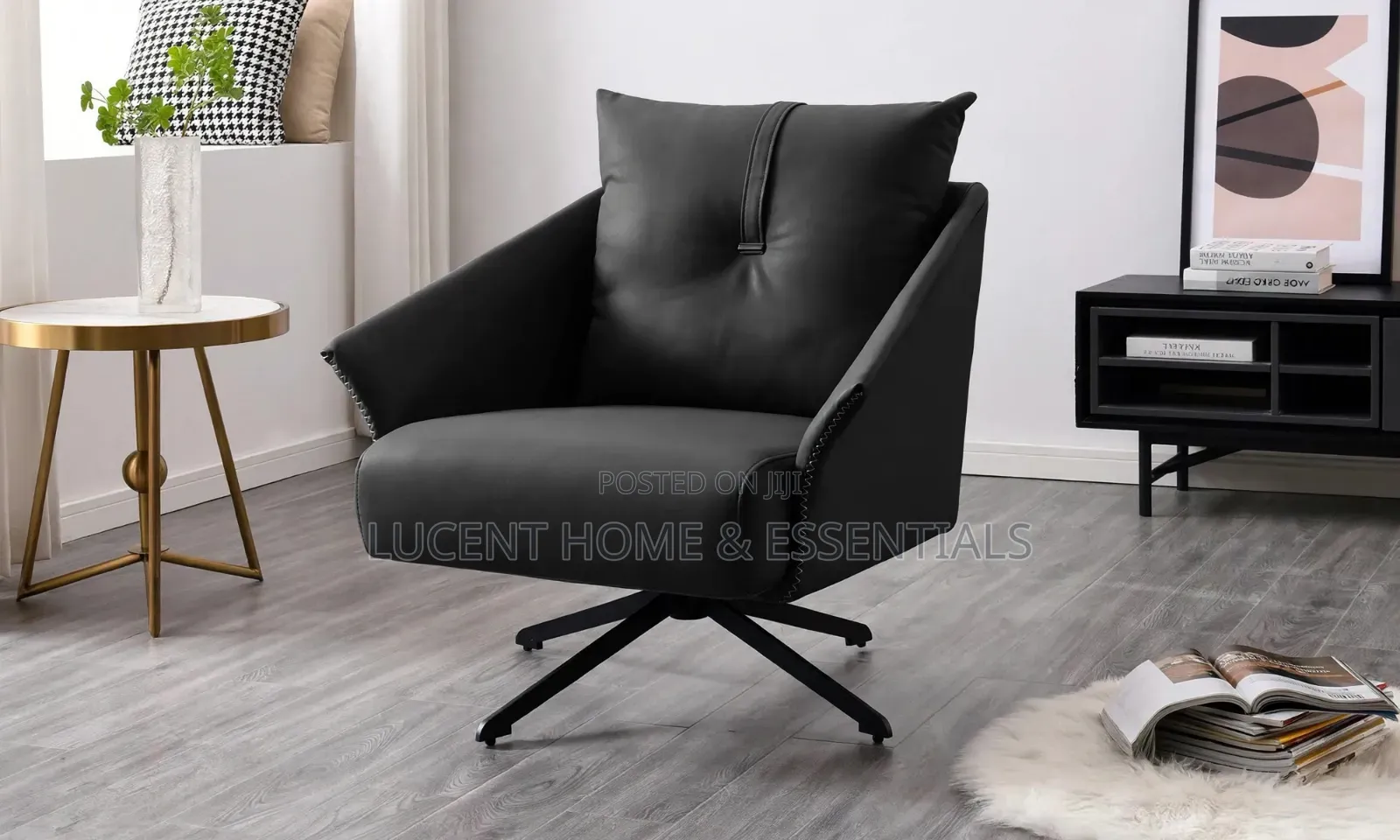 Premium Tan Orange Single Sitter Swivel Sofa Chair (Brand New)