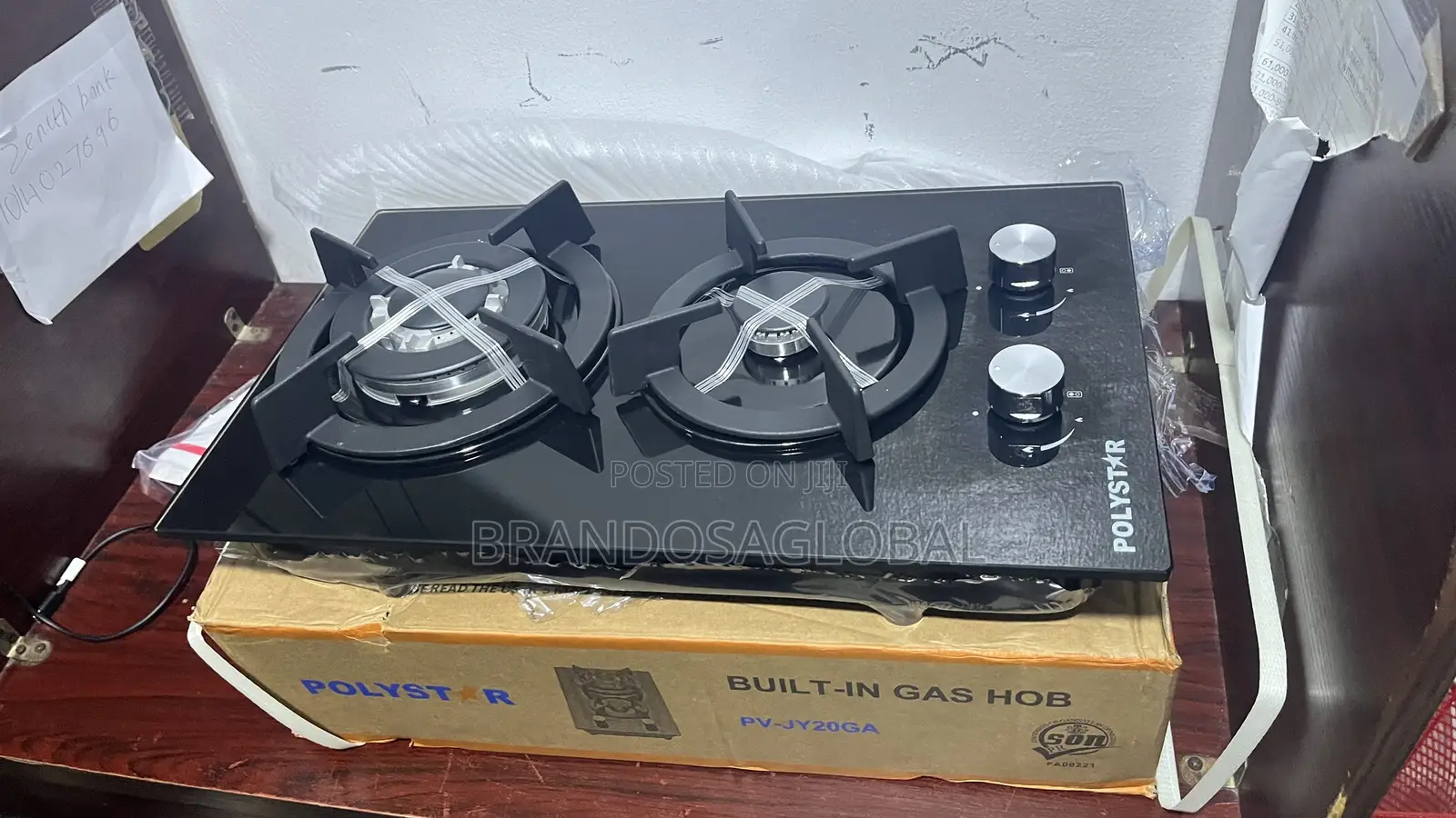 Polystar Pv-Jy20ga Built-in Gas Cooker – Easy Clean Glass Hob