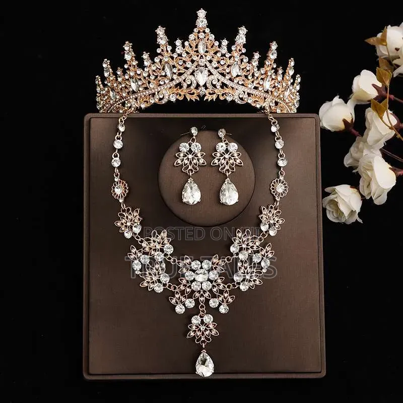 Ladies Full Set of Tiara Crown, Earrings and Necklace Sets