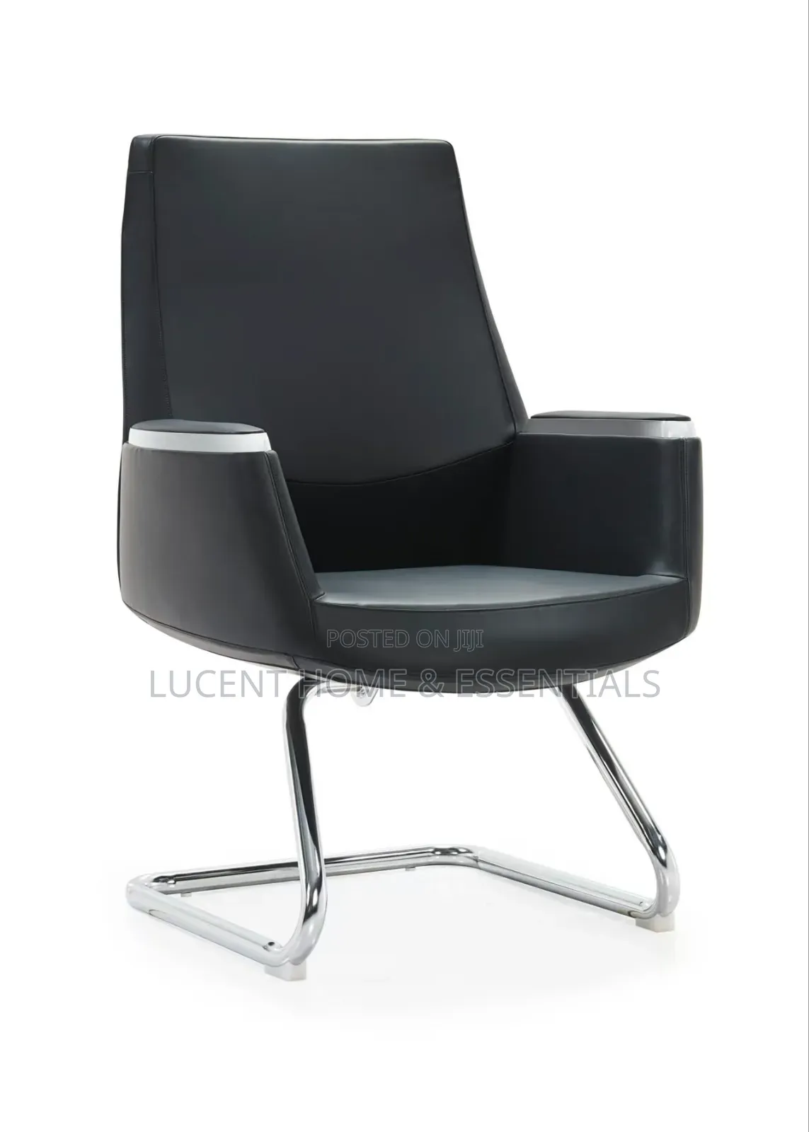 Modern Black Leather Executive Visitor’S Chair