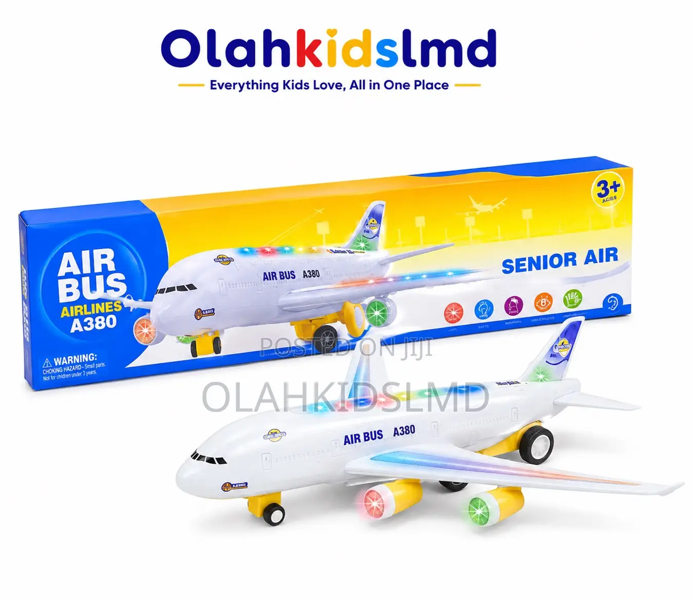 Airbus A380 Senior Air Toy Plane – Lights, Sound Sensor, Ages 3