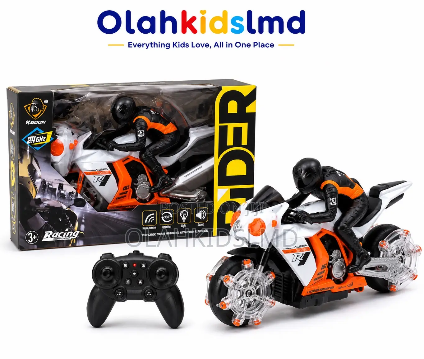 Kddon Rc Rider Motorcycle Toy – 2.4ghz, Light Sound, Ages 3+