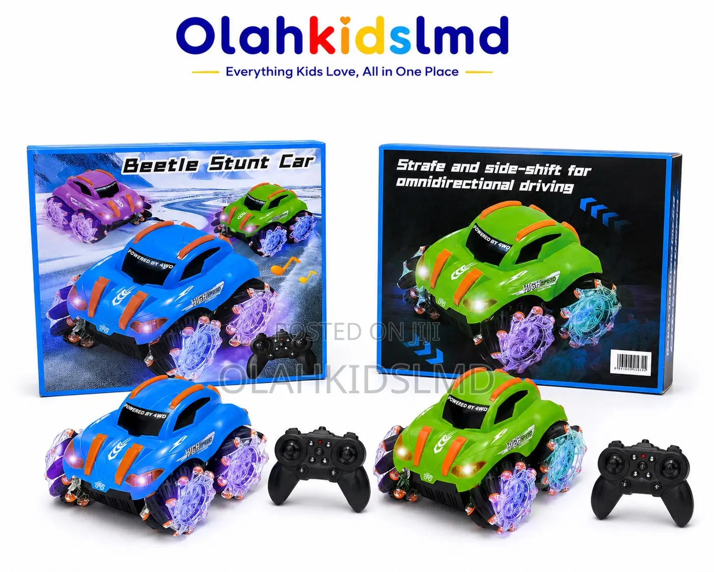 Beetle 4wd Stunt Rc Car – 360° Rotation, Led Lights, Kids Toy