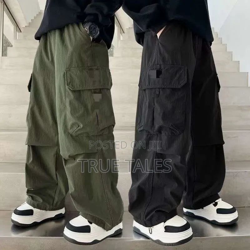 Boys Parachute Cargo Trousers Ages 4 to 14 Years