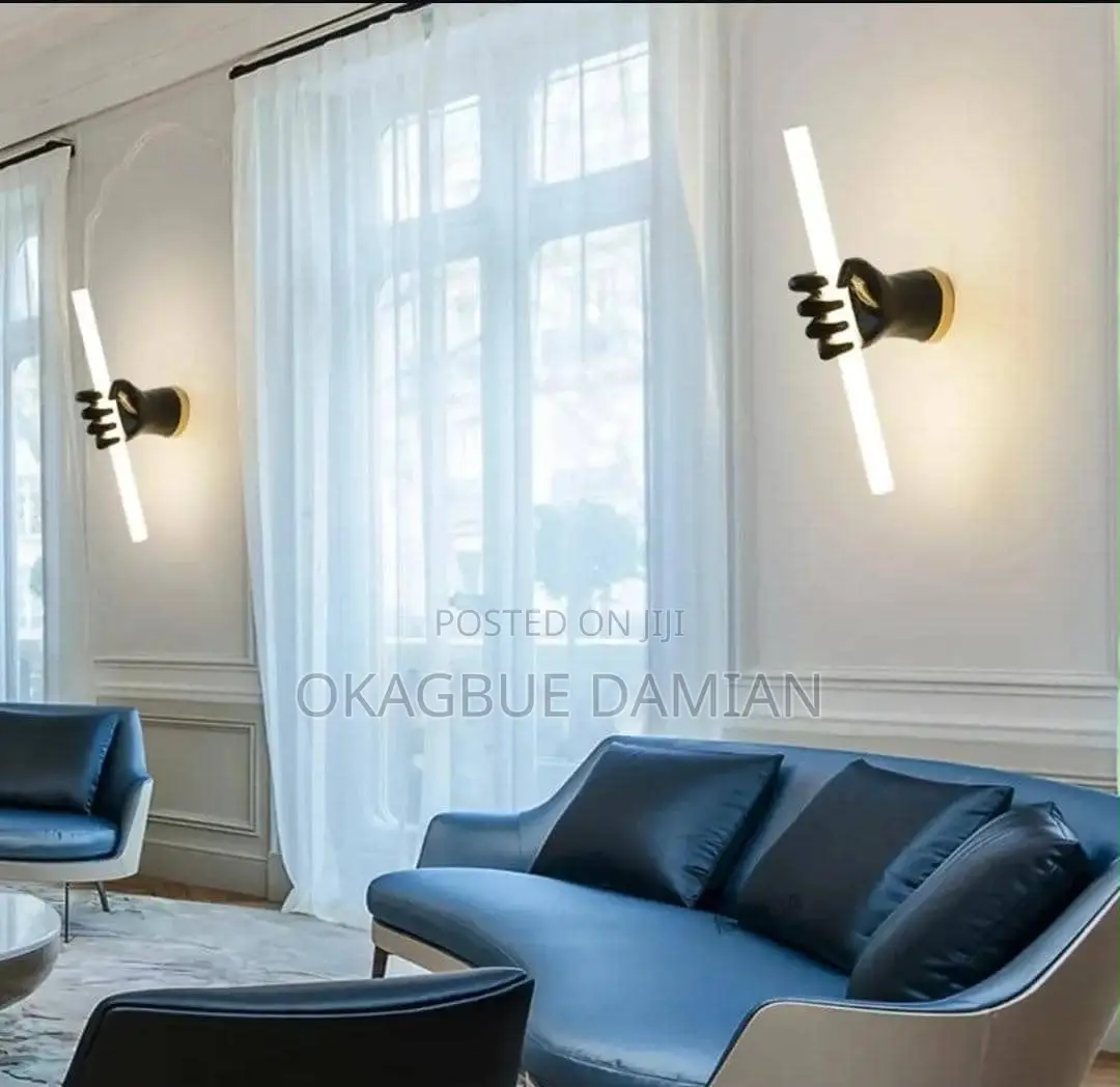 HDC Led Black and White Hand Holding Long Modern Wall Light
