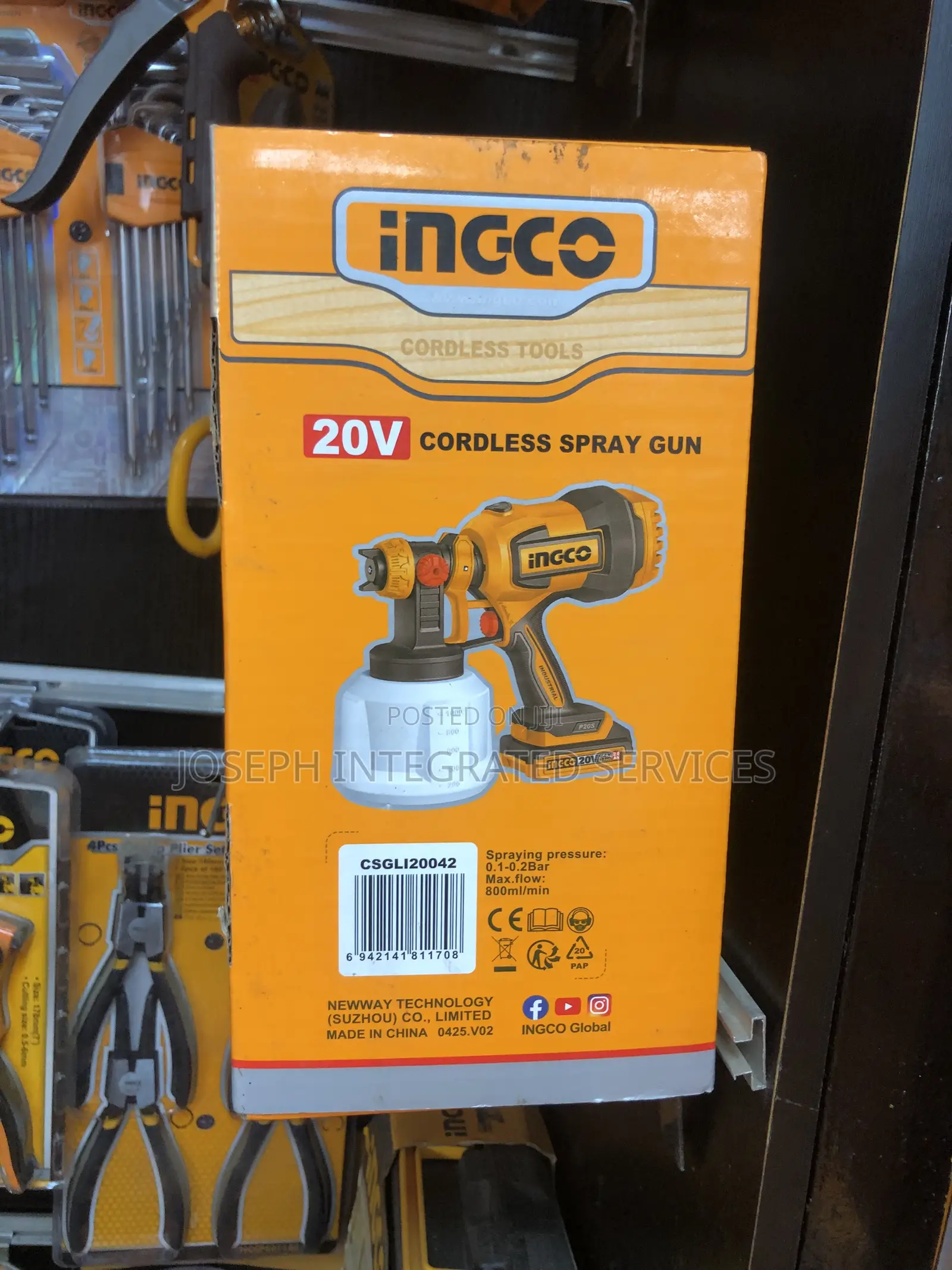 Ingco 20v Cordless Paint Spray Gun.