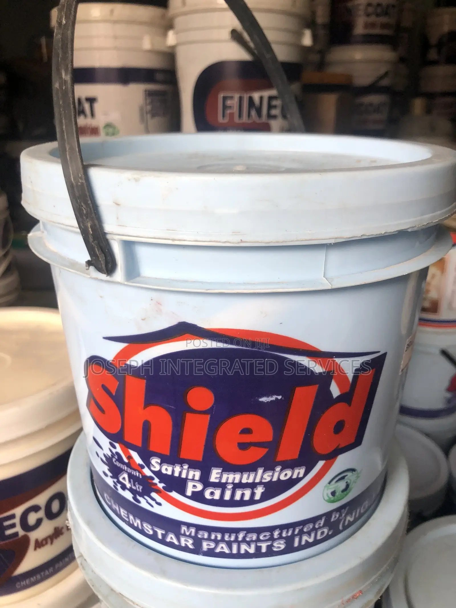 4-Liter Container of Shield Satin Emulsion Paint