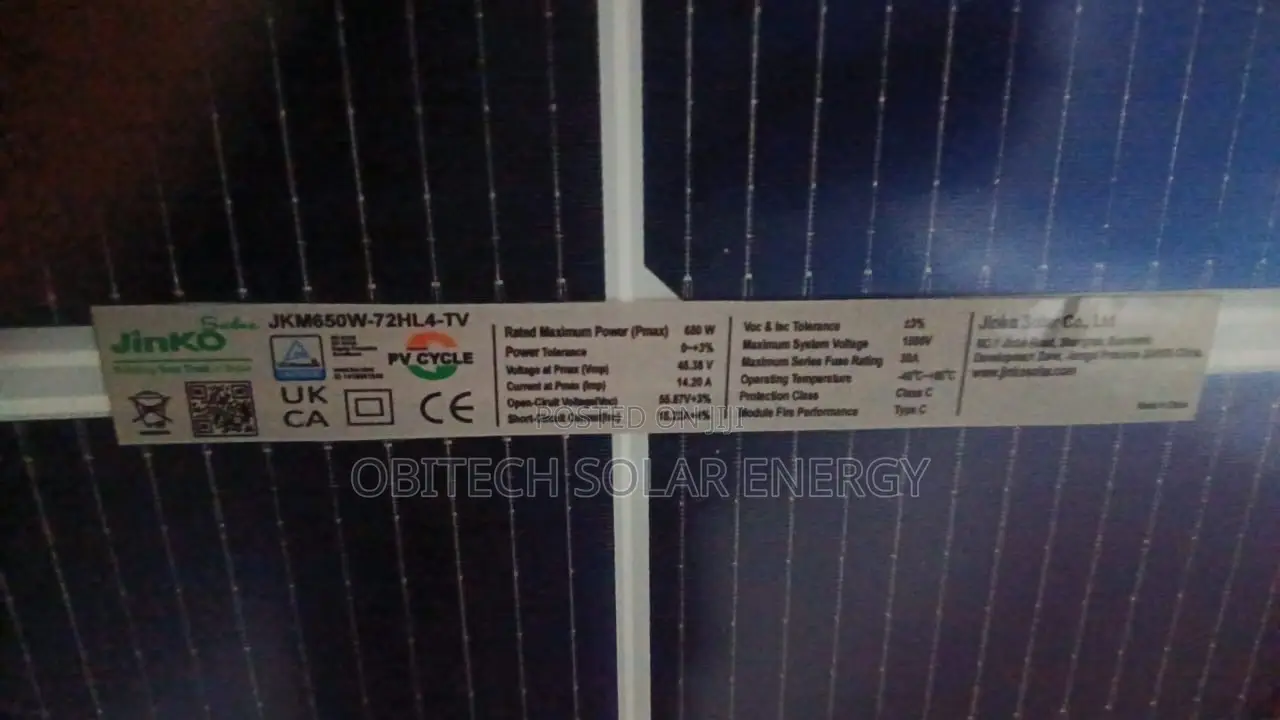 Jinko 650w Bifacial Solar Panel – Brand New