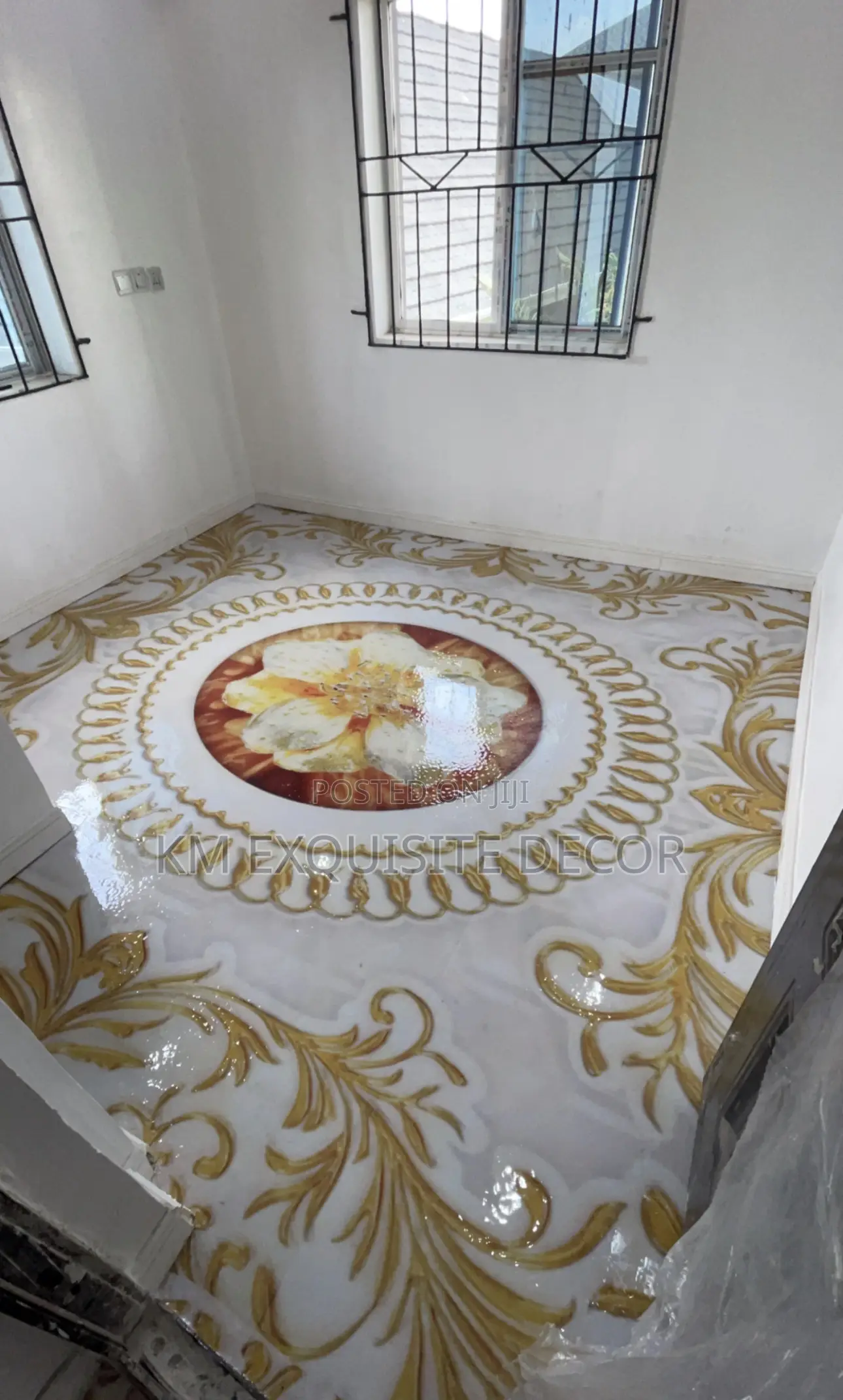 3d Epoxy Floor Floral Design