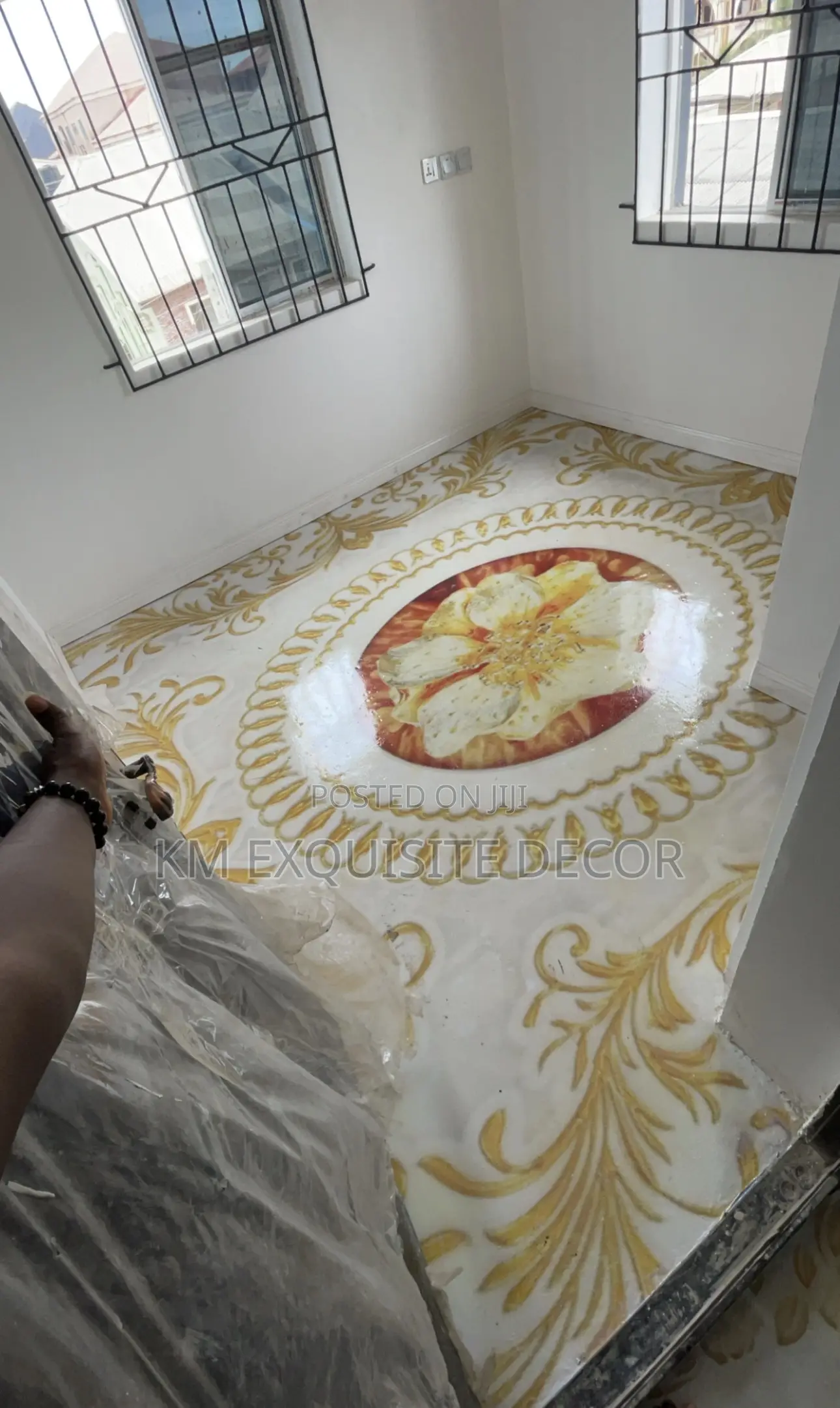 3d Epoxy Floor Floral Design