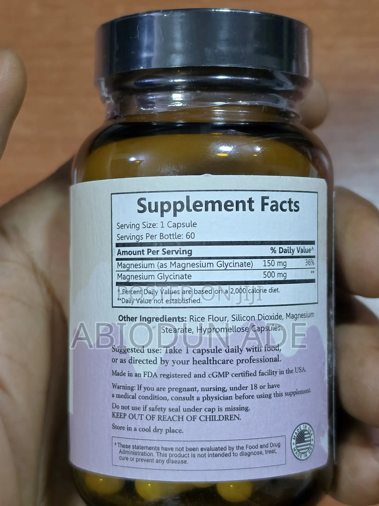 Forever Healthy Magnesium Glycinate 500mg | 60 Capsules -1 Daily | Usa