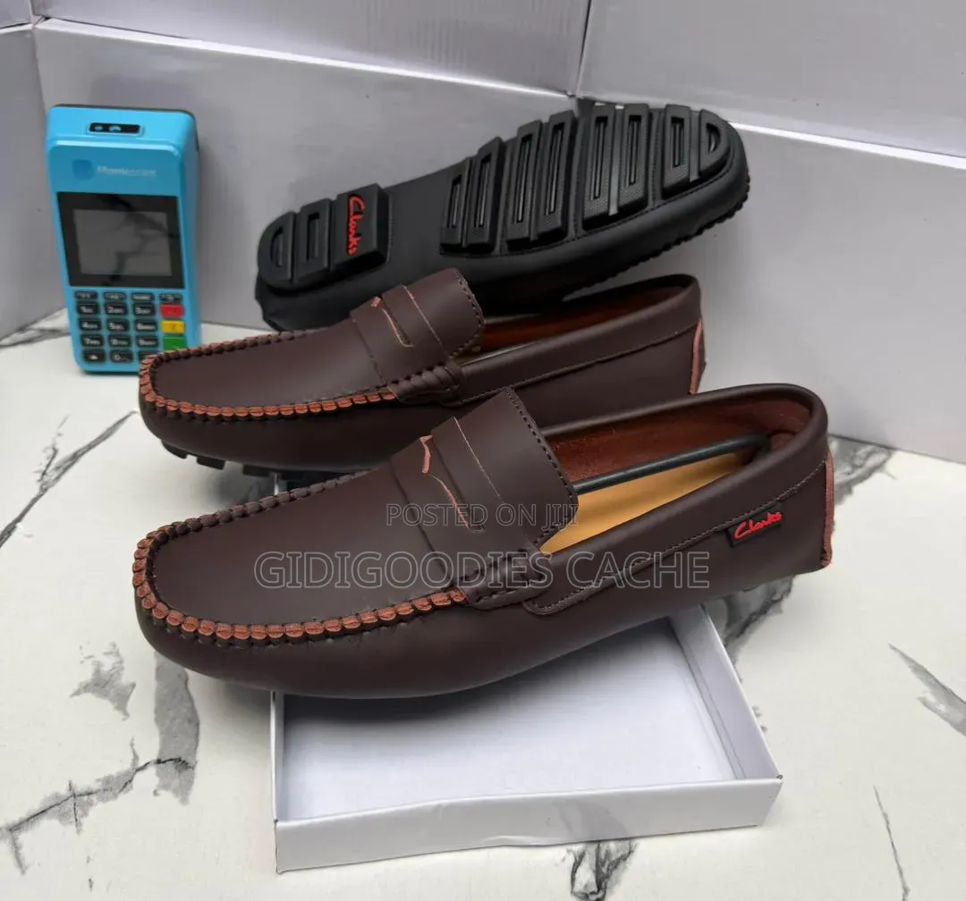 Men's Black Leather Driving Loafers Size 40-46