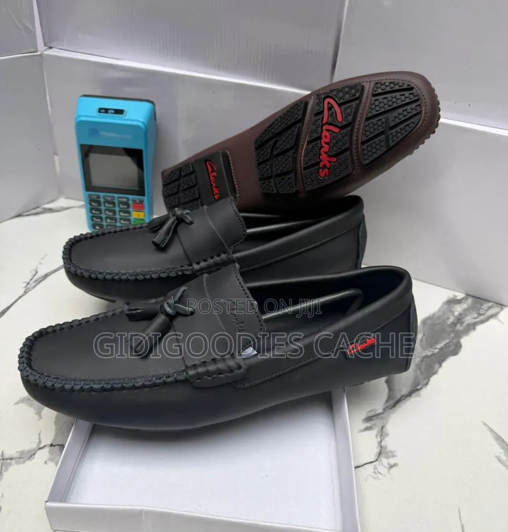 Men's Black Leather Driving Loafers Size 40-46