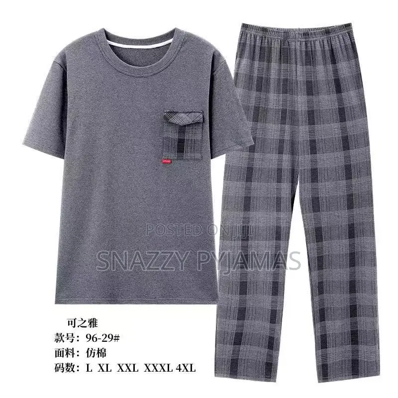 Men's 2-Piece Cotton Pajamas / Short Sleeve Lounge Set