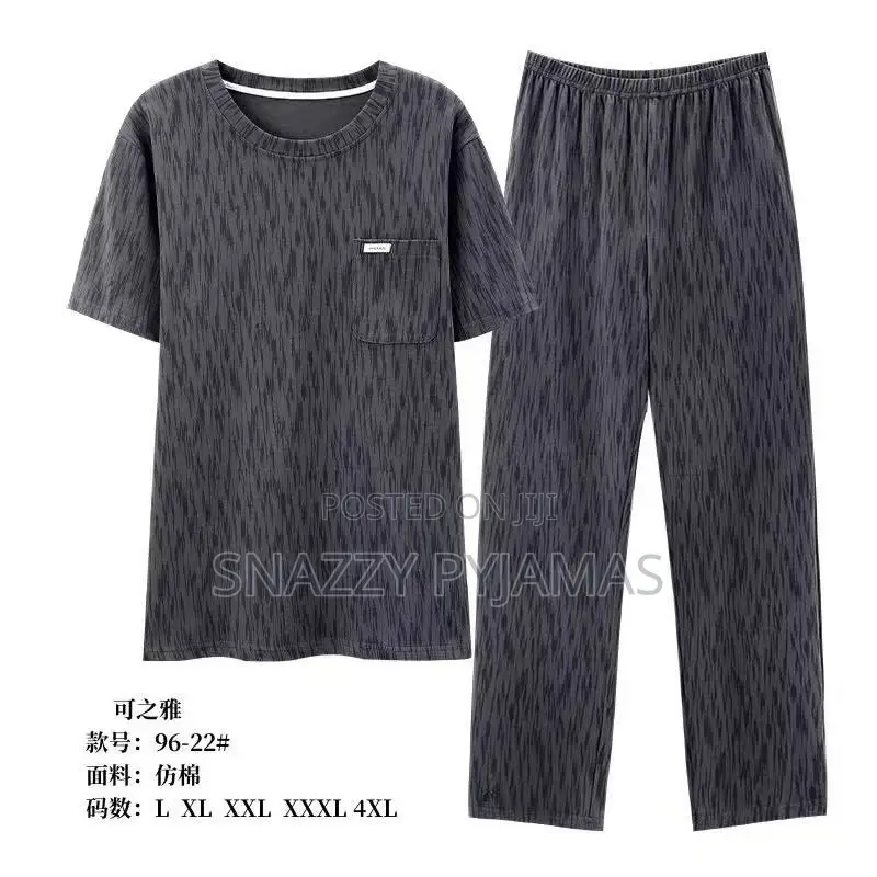 Men's 2-Piece Cotton Pajamas / Short Sleeve Lounge Set