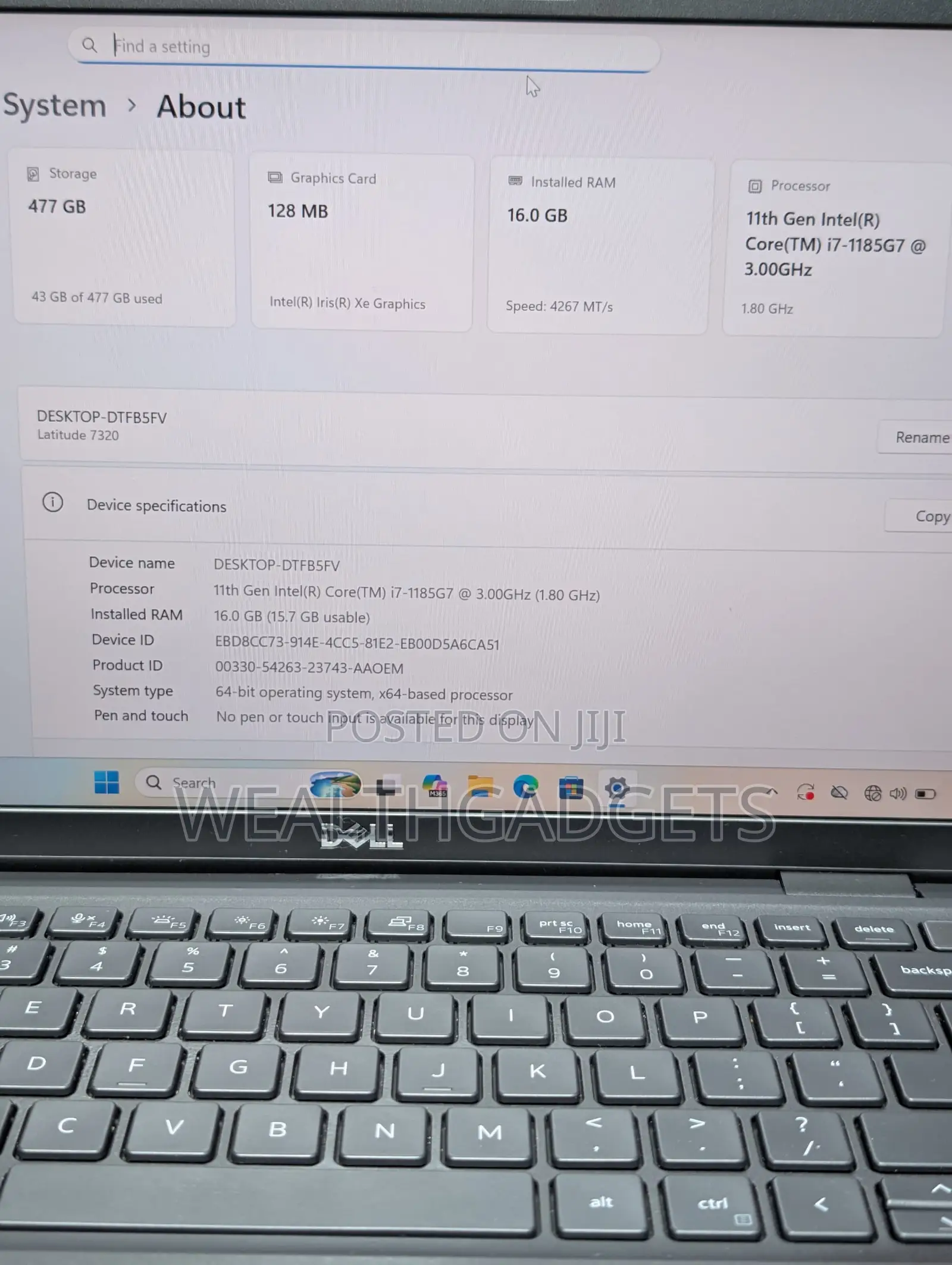 Laptop Dell Latitude 7320 16GB Intel Core i7 SSD 512GB