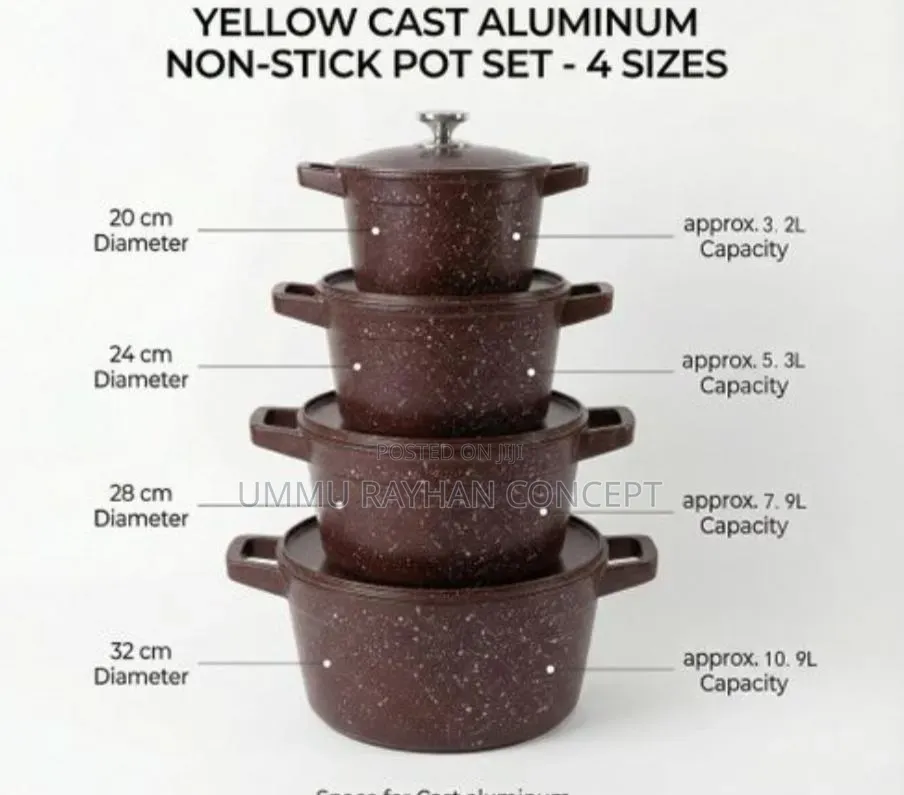 8pcs Cast Aluminium Non-Stick Cookware Set