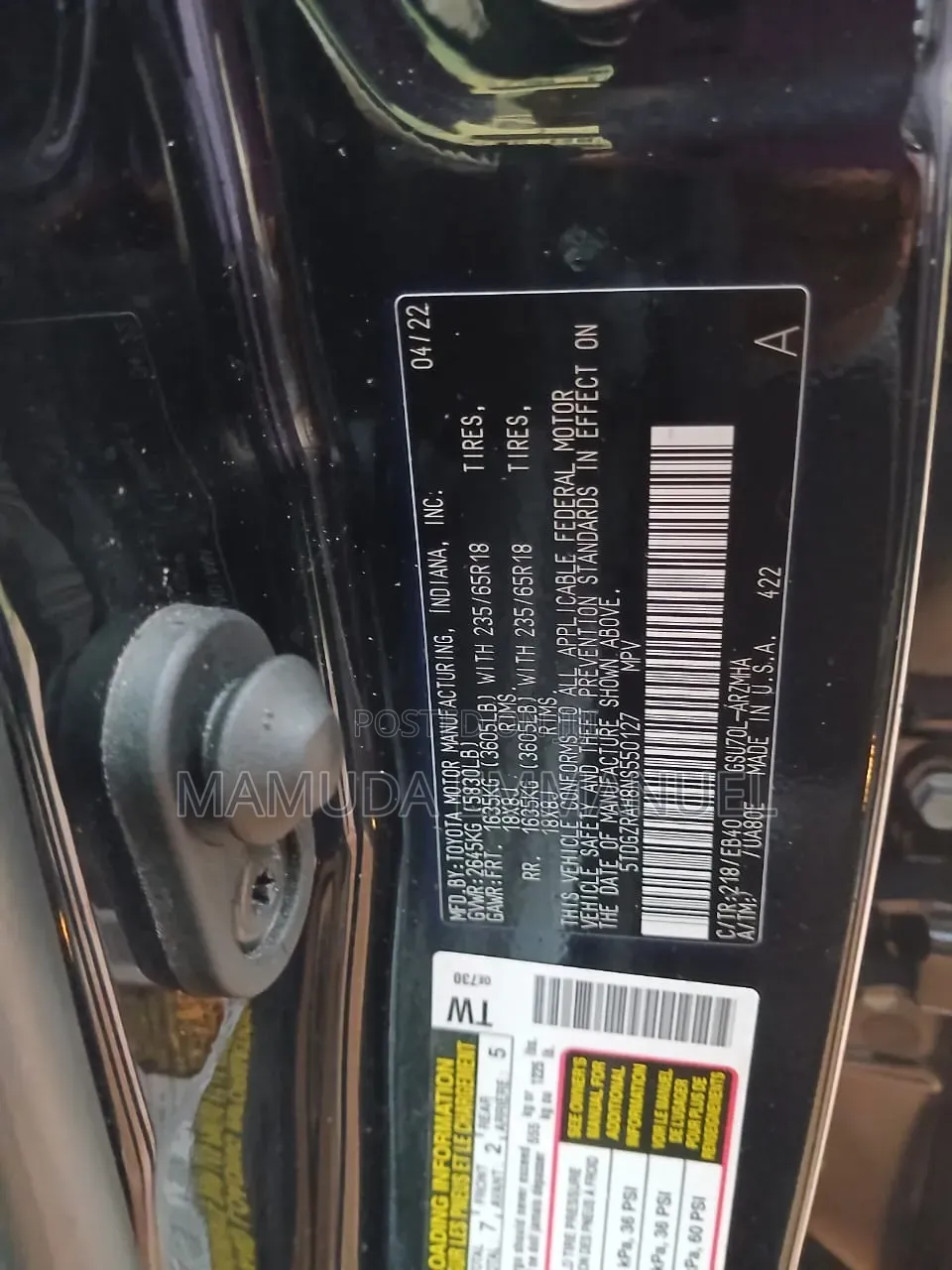 Toyota Highlander 2022 Blue