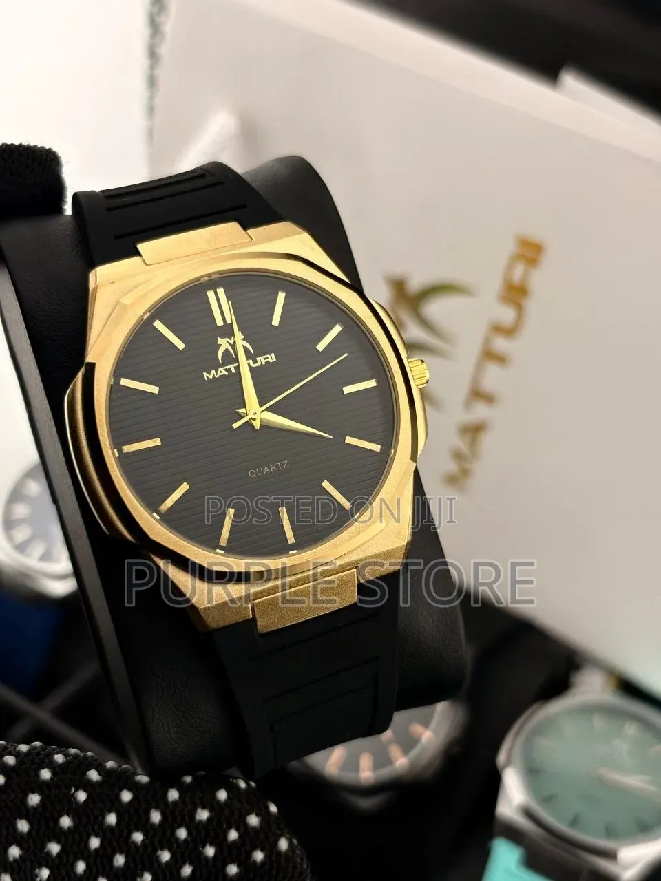 Matturi Rubber Strap Quality Watches Well Packaged Box and Bag