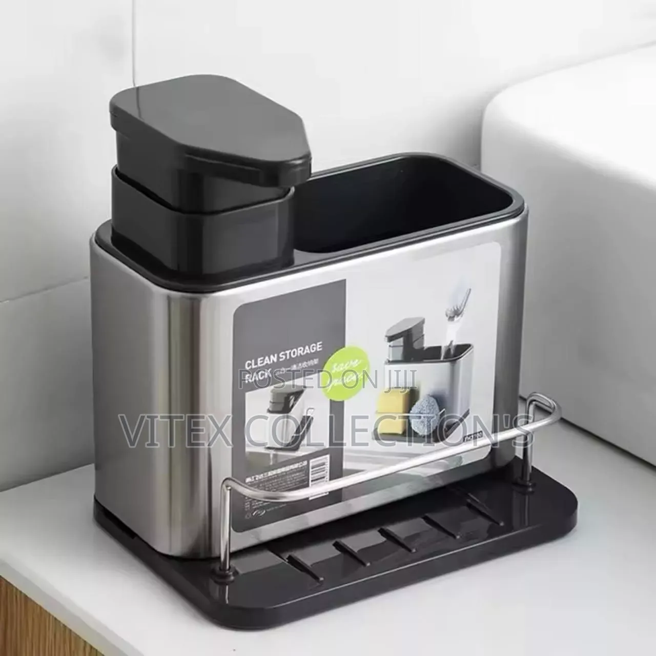 3in1 Dish Soap Dispenser, Sponge Holder and Stand