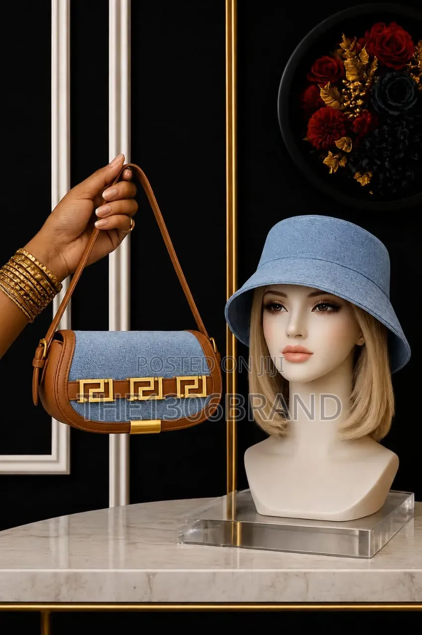 Top Notch Quality Denim Bag and Cap Combo