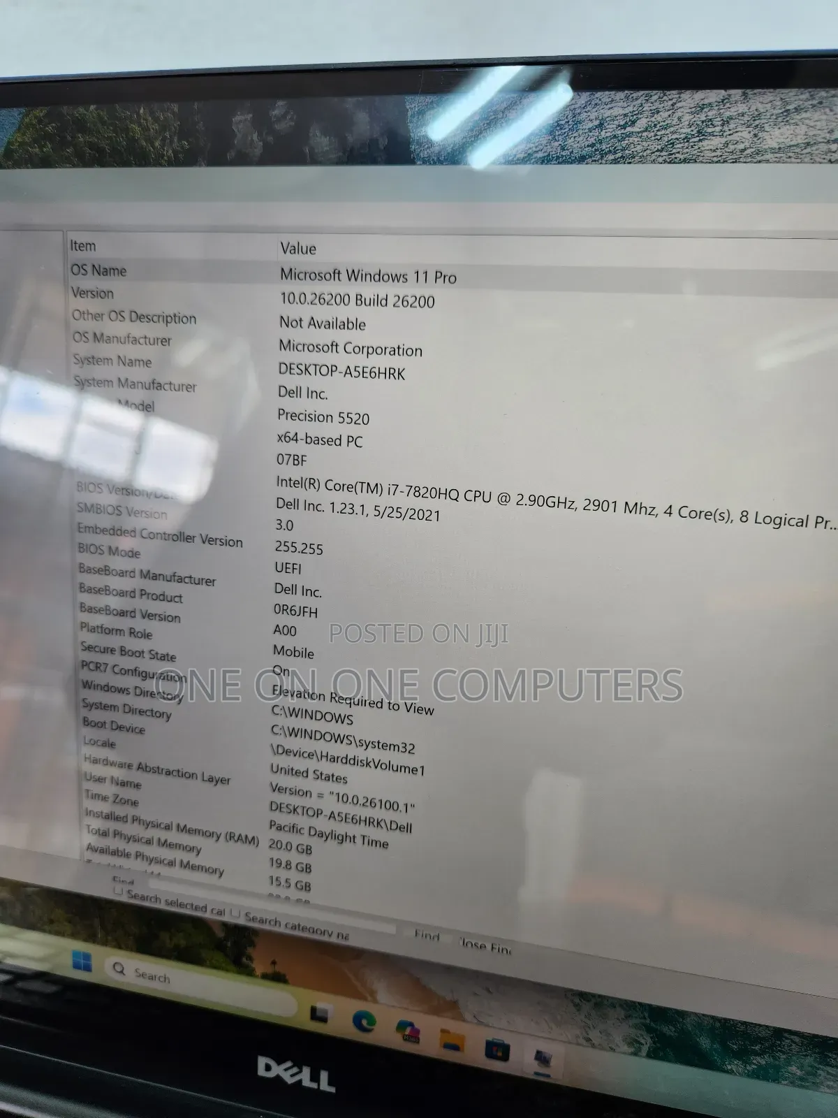 Laptop Dell Precision 5520 20GB Intel Core i7 SSD 512GB