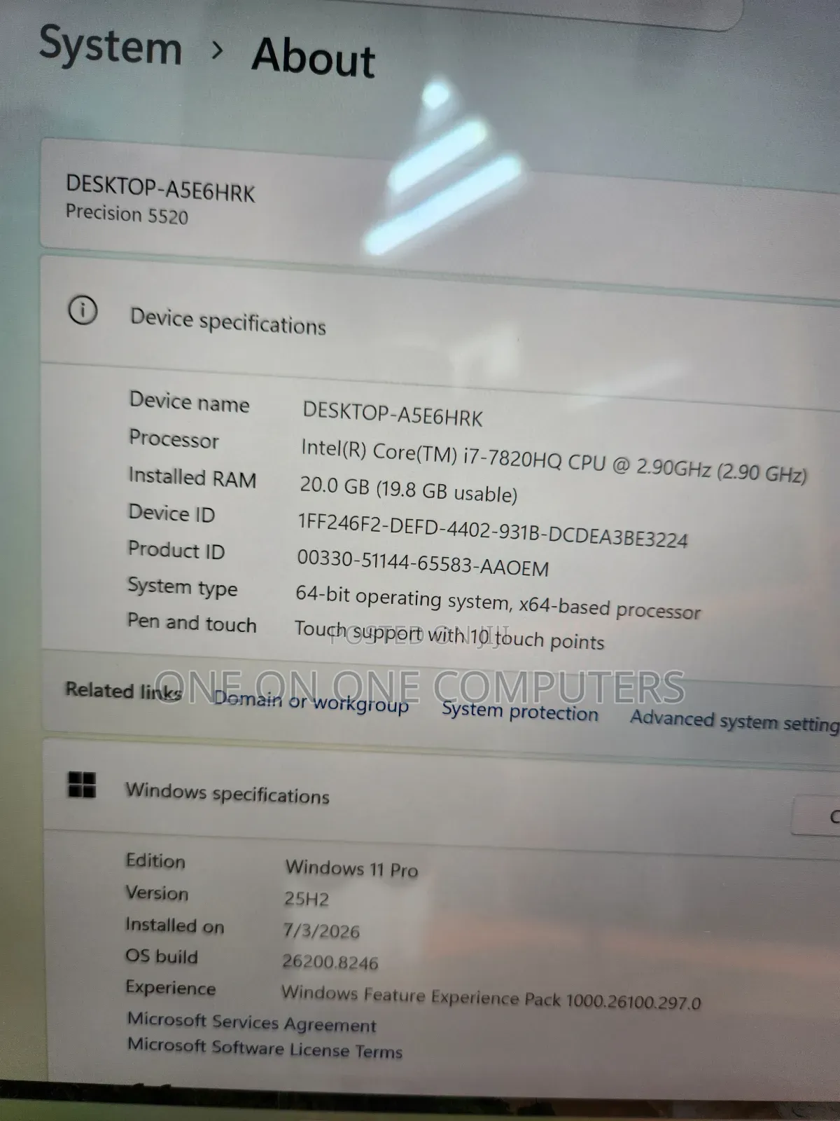 Laptop Dell Precision 5520 20GB Intel Core i7 SSD 512GB