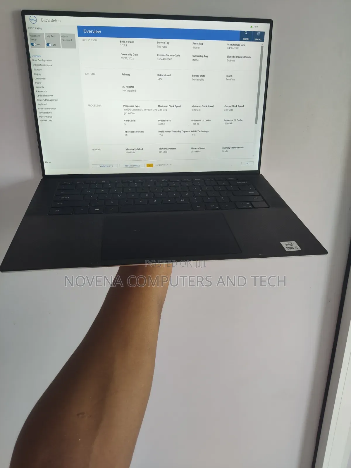 Laptop Dell XPS 15 9500 16GB Intel Core i7 SSD 512GB